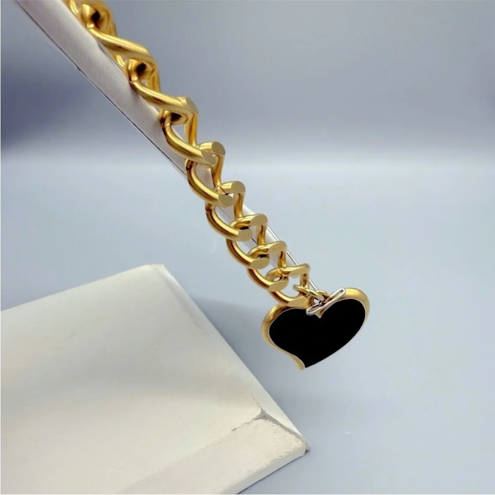 VINTAGE ST. JOHN 🖤Gold and Black Enamel Statement Belt/Necklace with Charms
